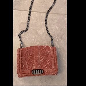 Soft pink velvet purse